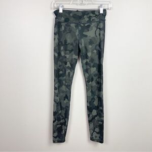 Athleta Girl Chit Chat Tight Leggings Green Camouflage Stretch Pants Size XL